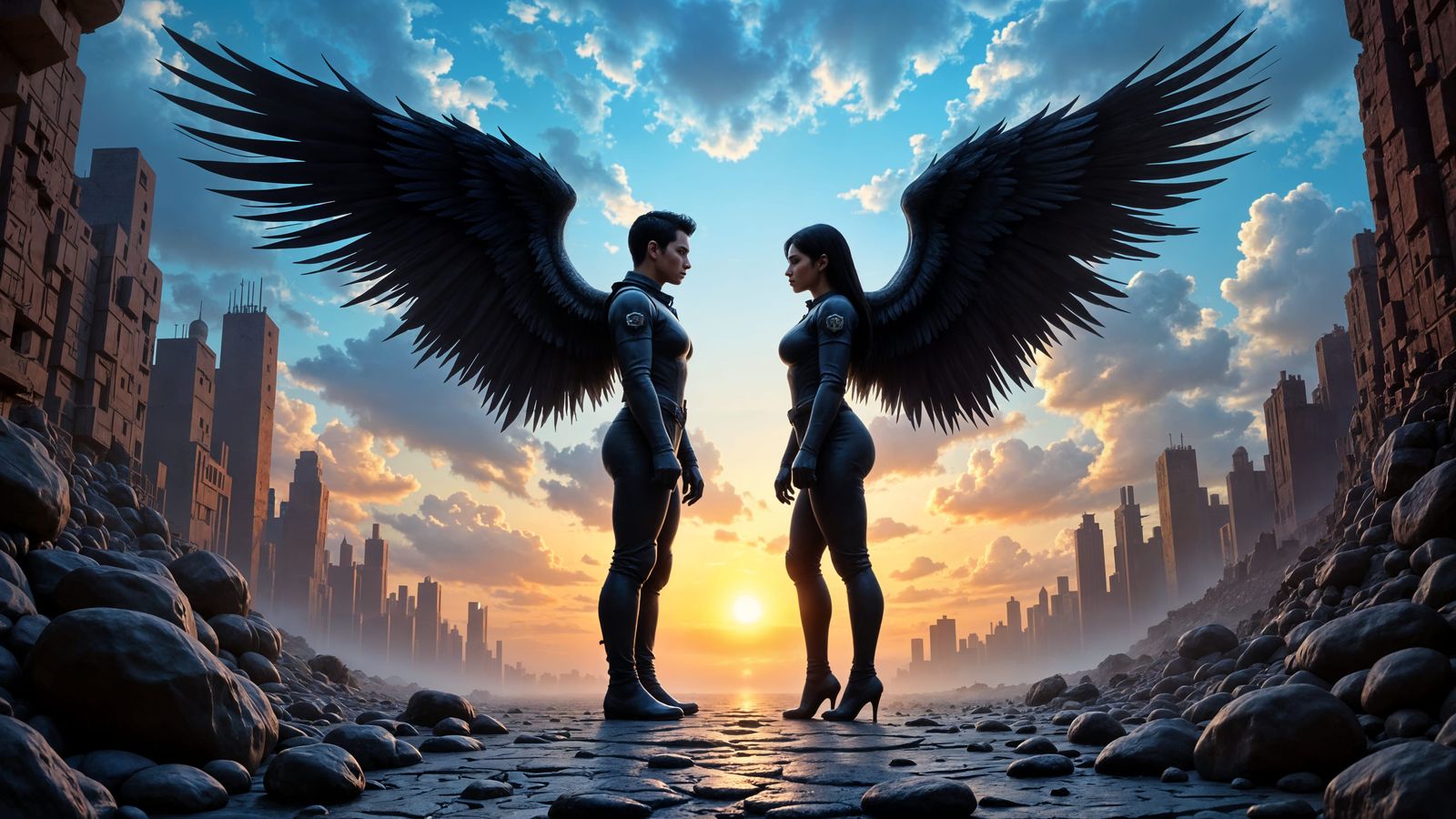 Good and Bad Angels in Dark Fantasy Concept Art