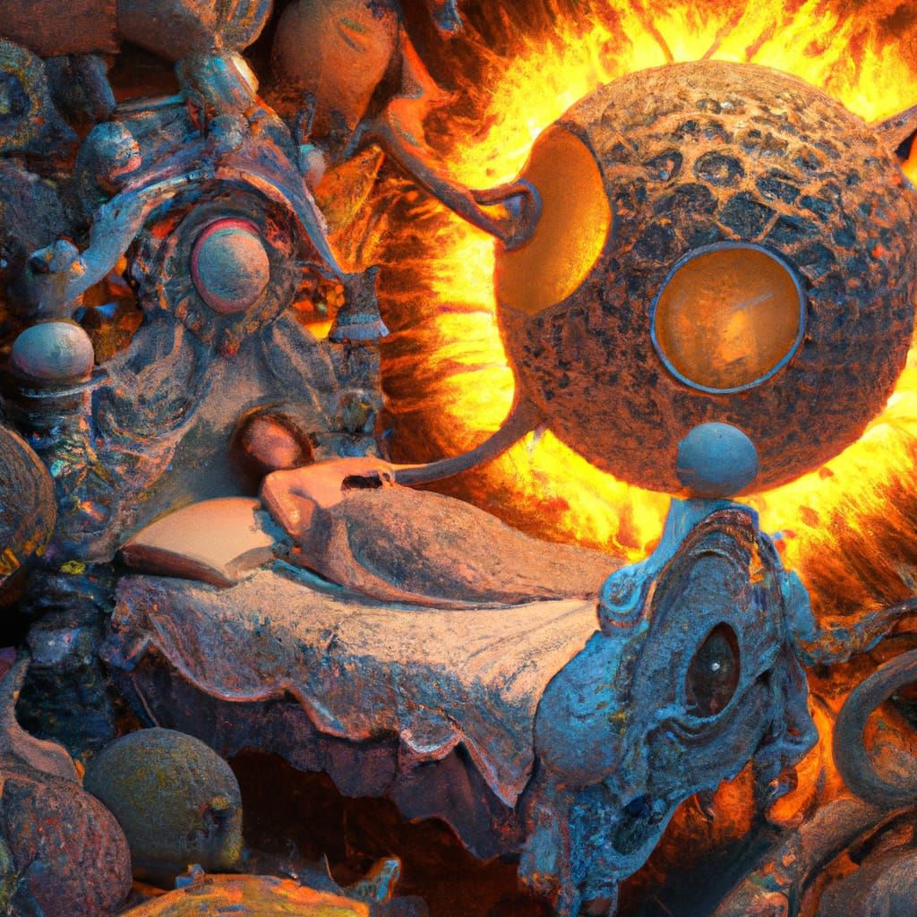 Woman in Celestial Bed: A Surreal Fairytale