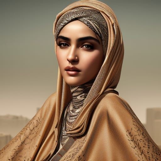 Hyperrealistic Portrait of a Saudi Arabian Princess