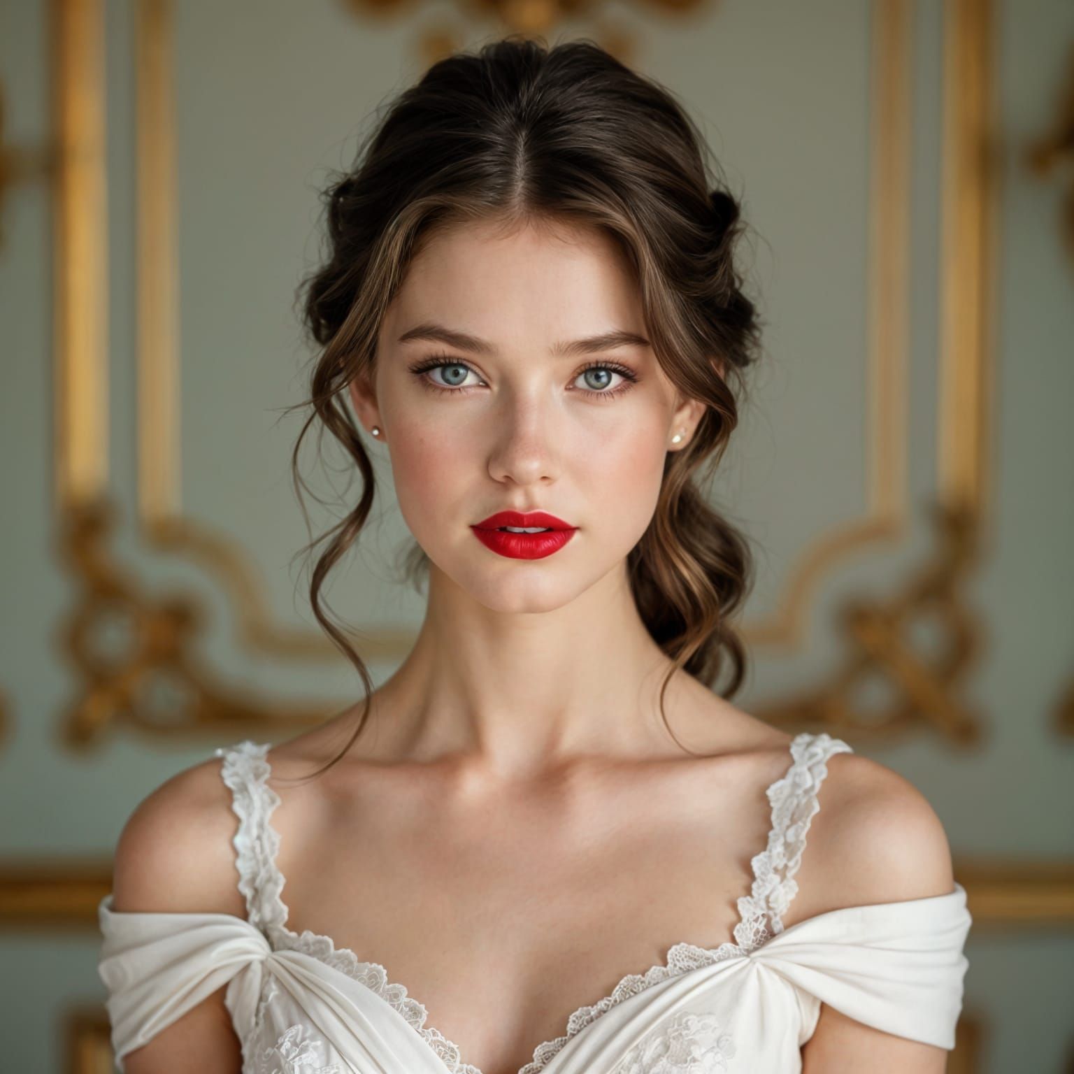 a very detailed, realistic portrait of Mackenzie Foy with re...