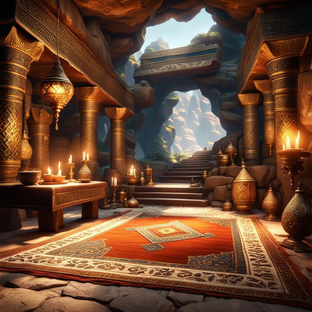 Ali Baba's Treasure Cave in 3D Game Style