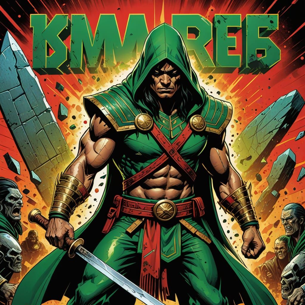Dynamic Comic Book Cover with Immortal Characters