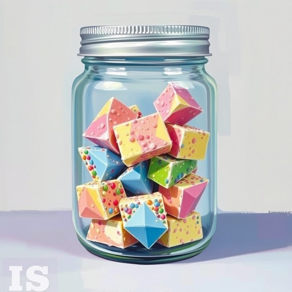 Pastel rainbow diamonds mini bars in a jar