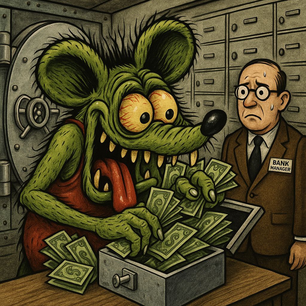 Ratfink Monster Robs Bank Vault With Manager Watching