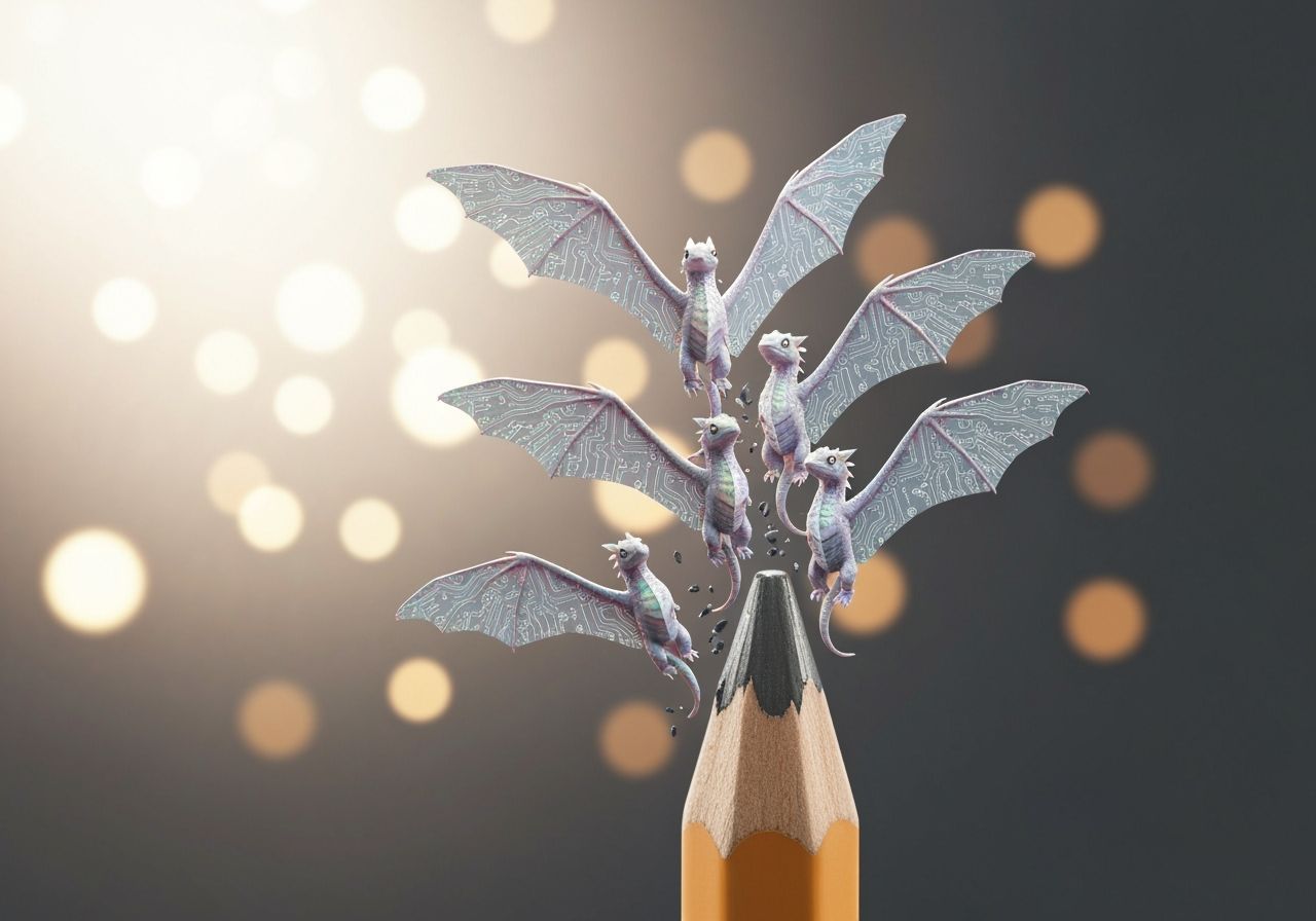 Baby Dragons Emerge From Pencil Tip