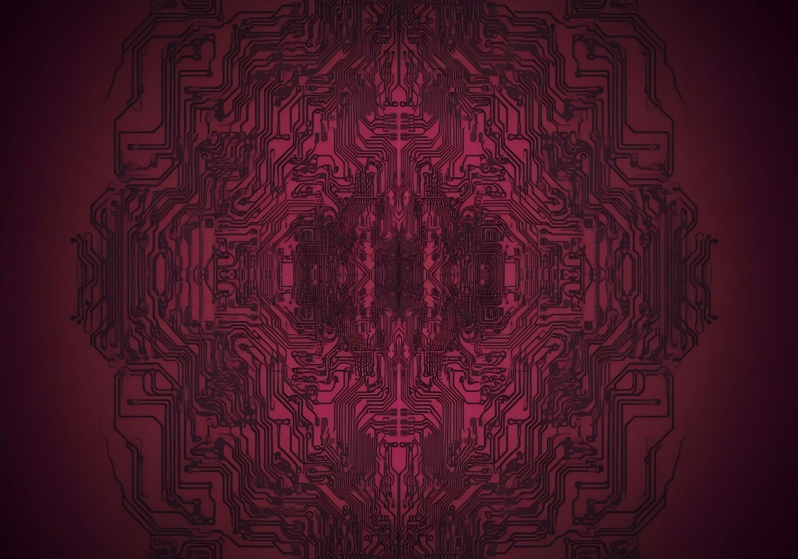 Cyberpunk Circuitry Mesh in Vibrant Fuschia and Scarlet