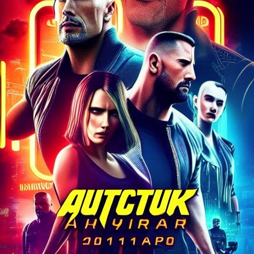 Dystopian Movie Poster in Cyberpunk 2099 Style