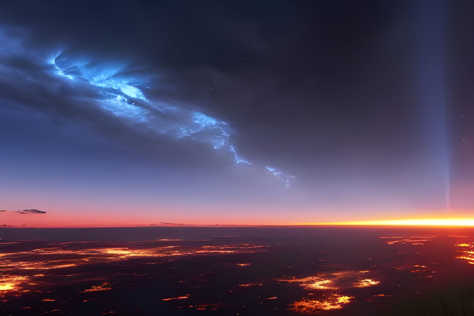 Spectacular Quasar in Night Sky, HDR