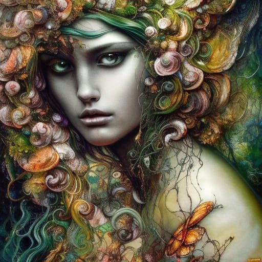 Marble Statue with Vine Hair, Nature Spirit