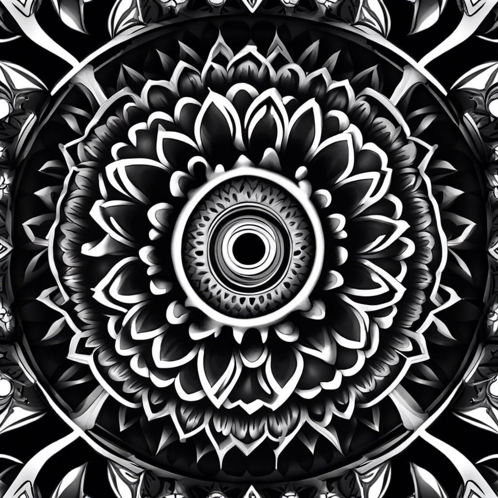 Intricate Black and White Mandala Pattern