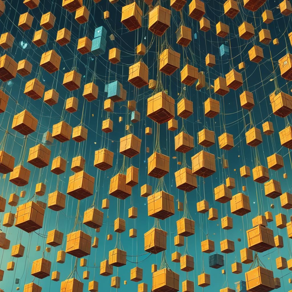 Packages Suspended in Space: Fantasy Concept Art