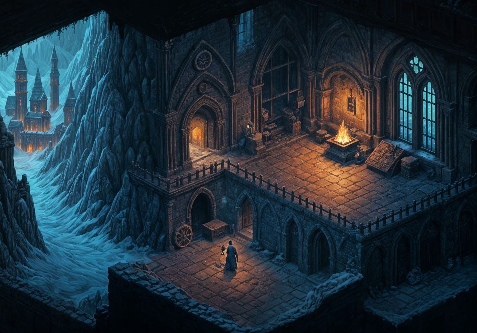 Isometric Pixel Art Fantastical Landscape