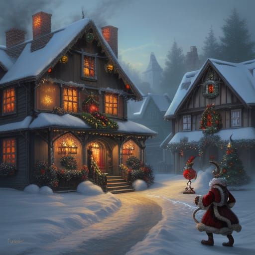 Krampus Steals Christmas Decorations in Ethereal Fantasy Sty...