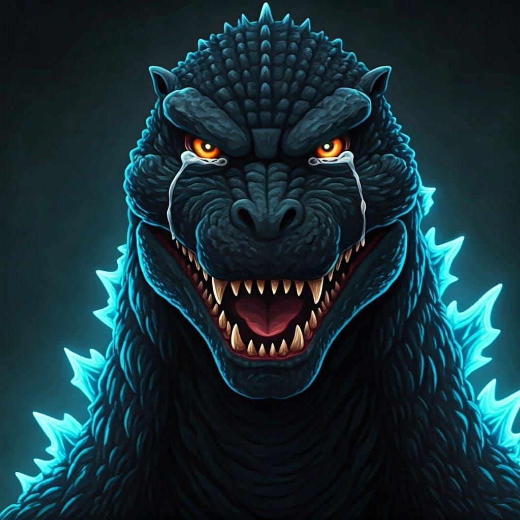 Godzilla Cries: Manga-Style Anime Art
