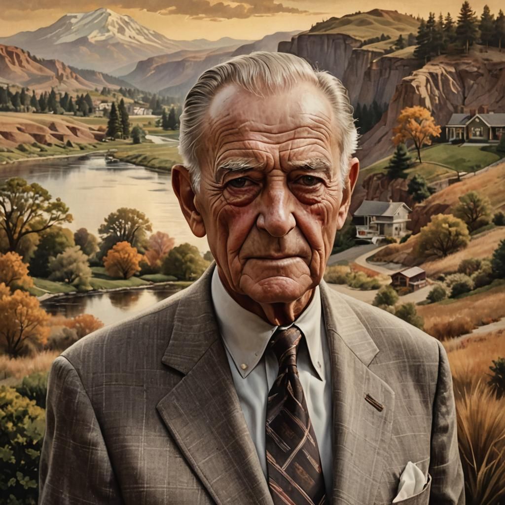 Distinguished Gentleman Portrait in 1960s Style