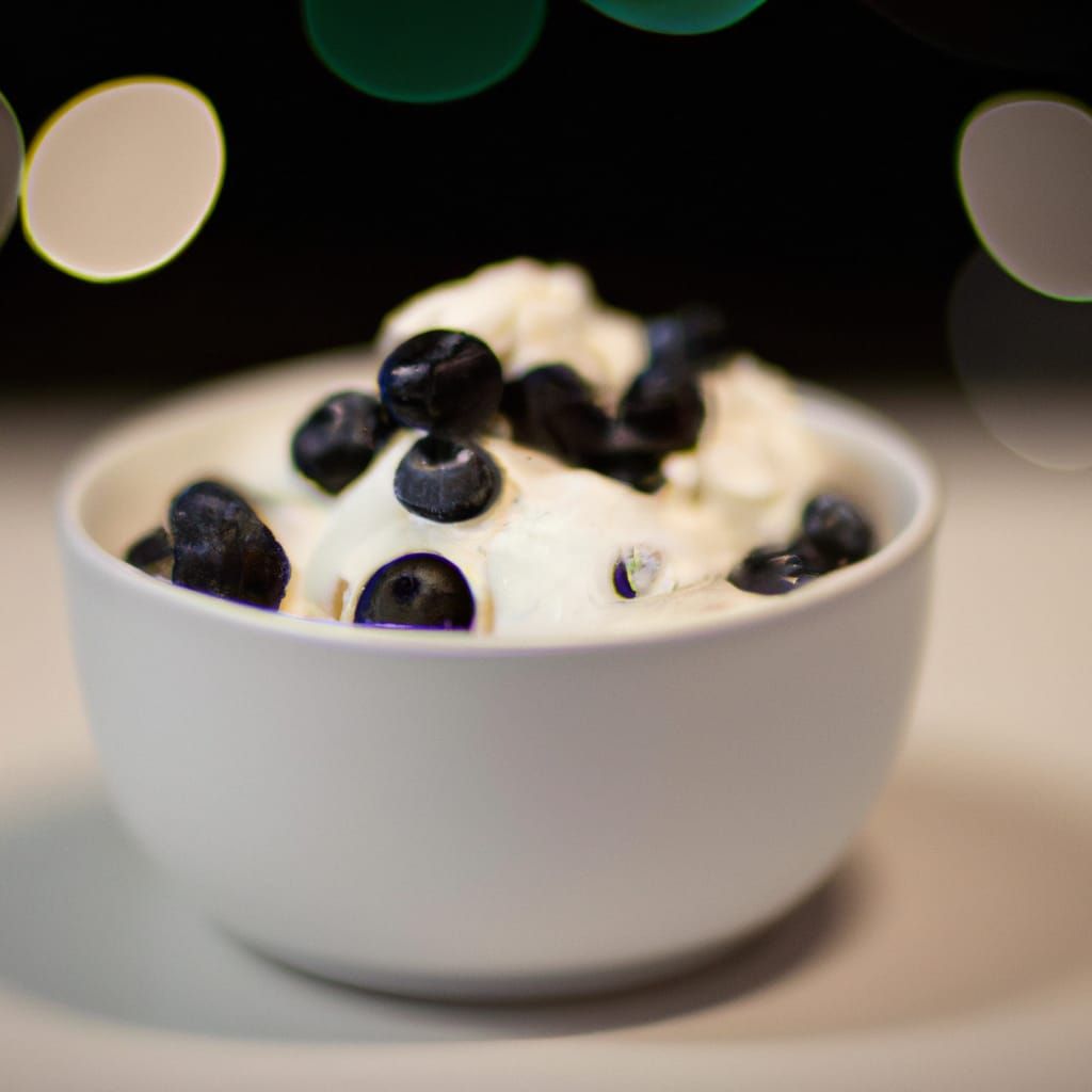 Ice Cream with Blueberries, Professional Photography