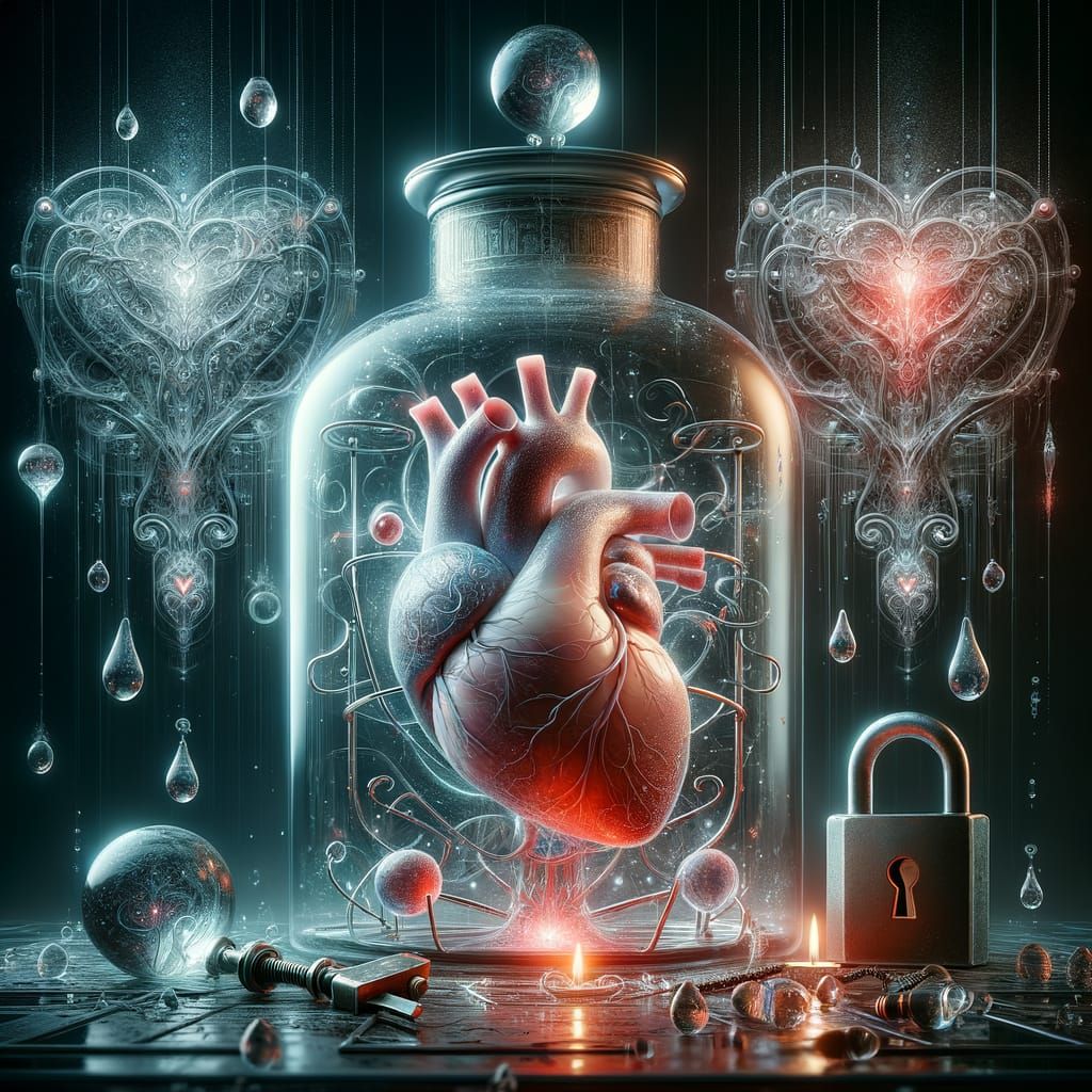 Crystal Vase Encasing a Heart of Emotion