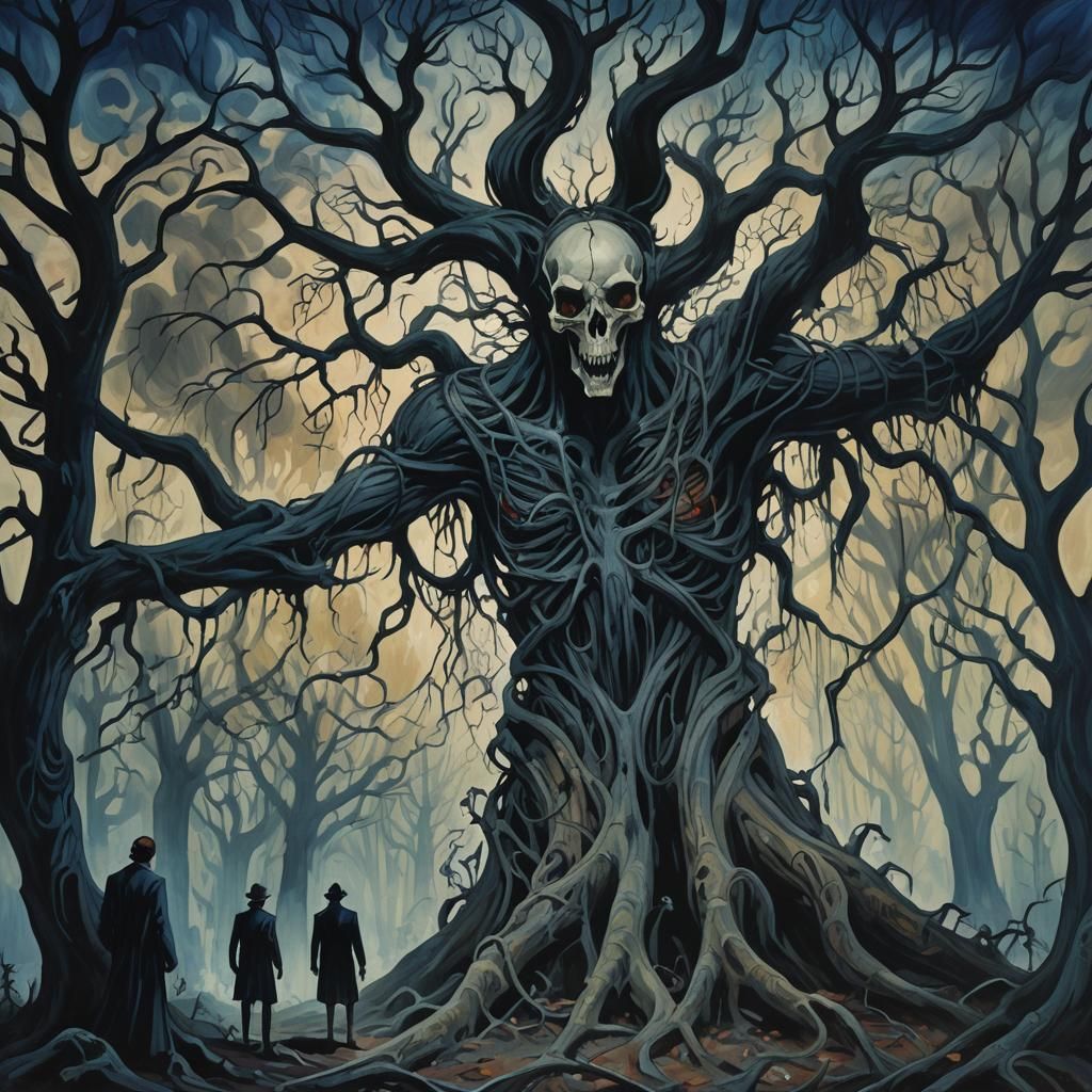 Dark Fantasy Giant in Fauvist Style