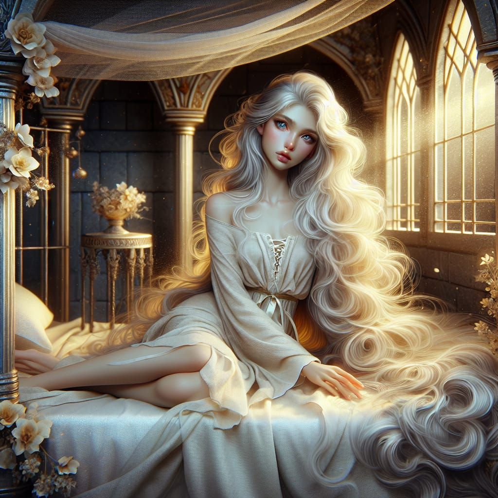 Mystical Princess Persephone Portrait in Fairycore Style