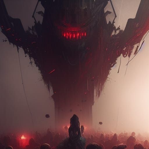 Dark Fantasy Figure Crawling: Hyperdetailed Digital Art