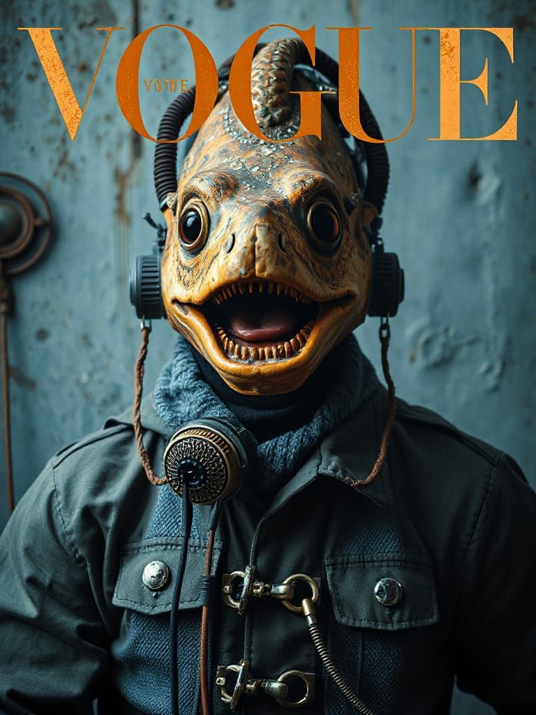 Surreal Futuristic Trout Mask in a Baroque Dreamscape