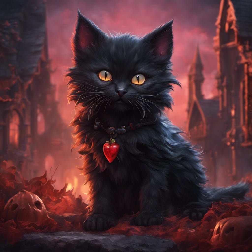 Vampire Kitten: Fantasy Concept Art in 8K