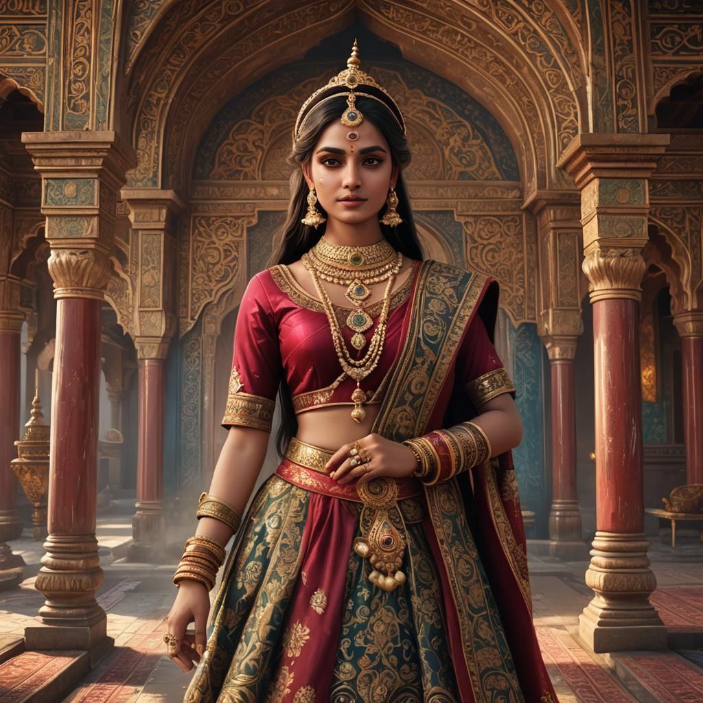 Beautiful Maharani of Assam: Fantasy Concept Art