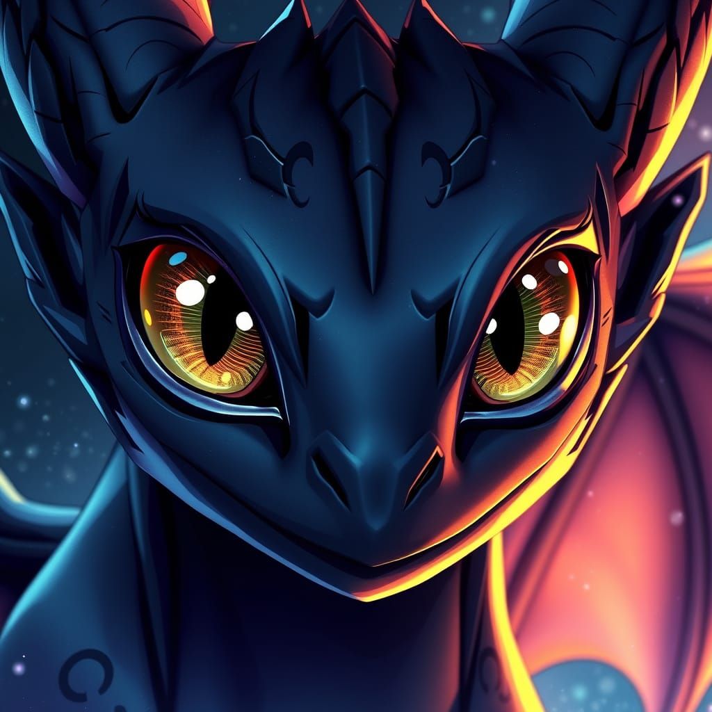 Toothless in Vibrant Anime Style