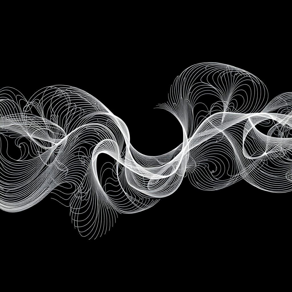 Fractal Wave Function Line Drawing in 3D Shading