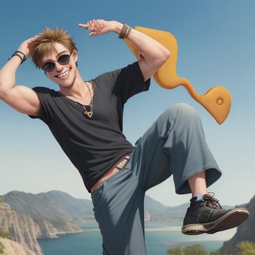 Baggy pants hang low and loose,
Sunnies hide a gaze, a bit o...