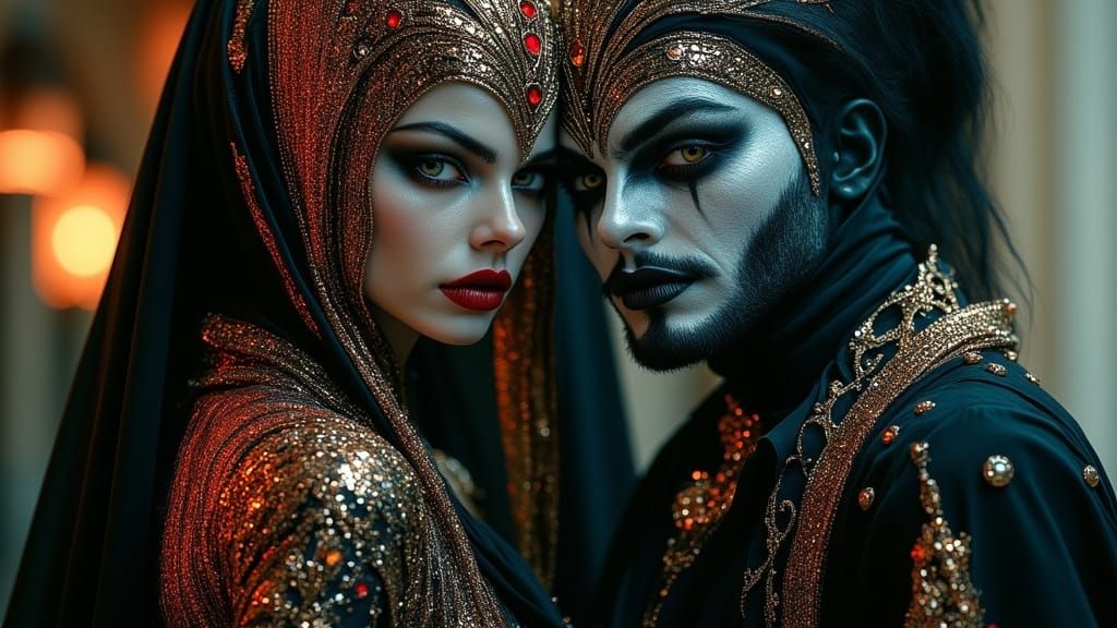 Lavish Portrait of Miss Poison and Mister Salamander