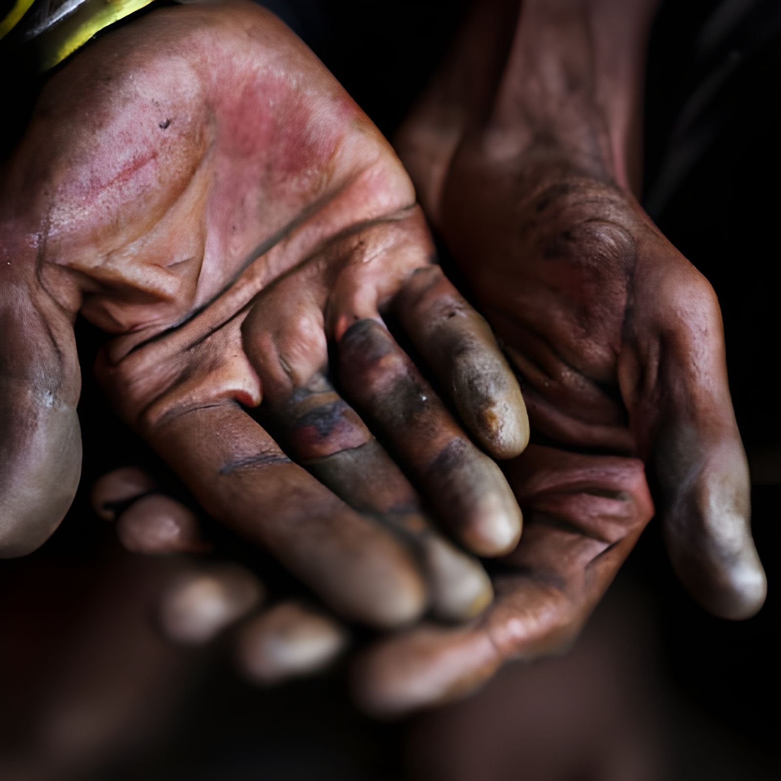 Hard-Worked Hands in Sharp Focus Photography
