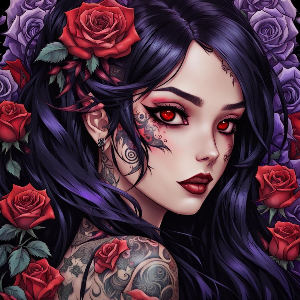 Cute gothic anime girl