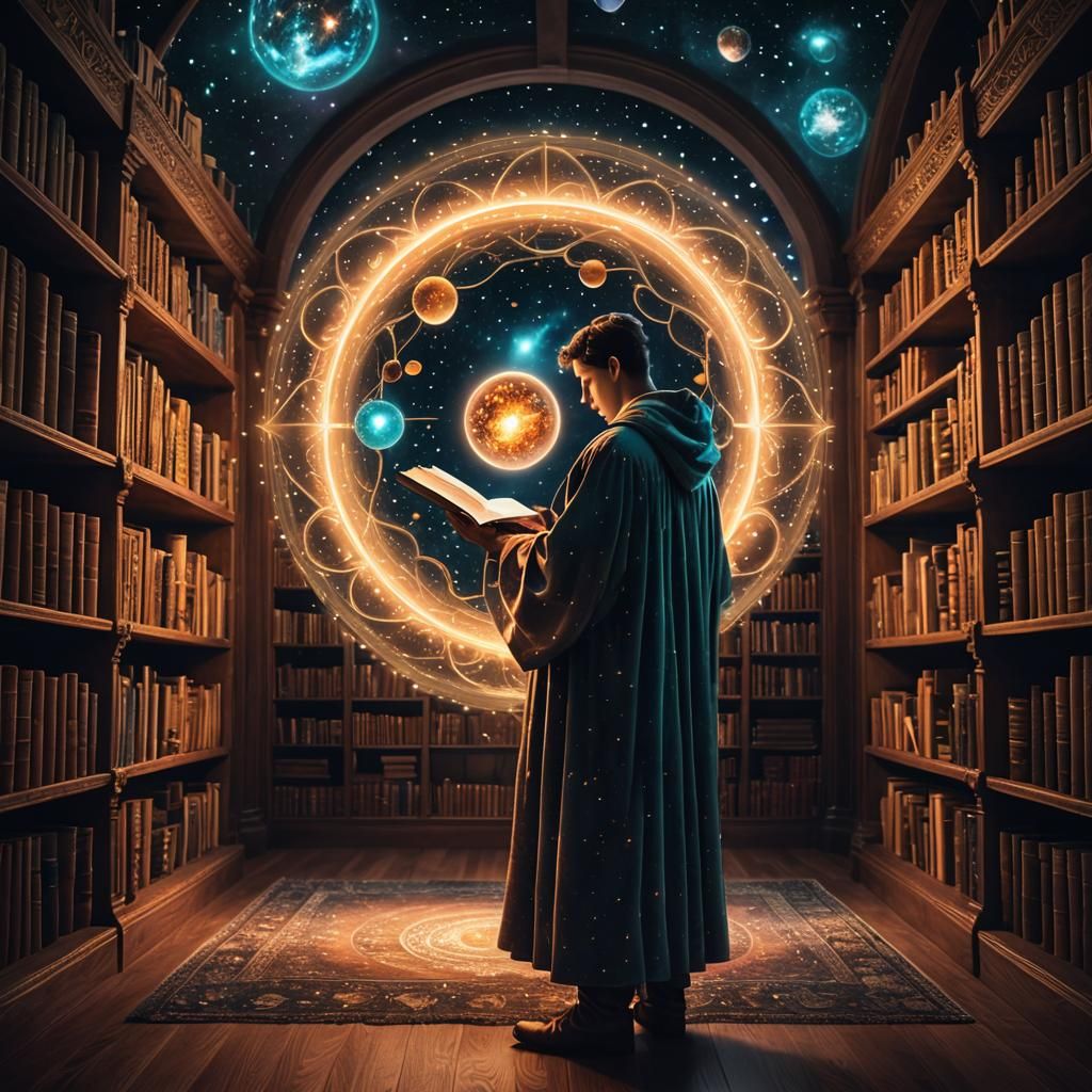 Mystical Librarian Reads in Infinite Library