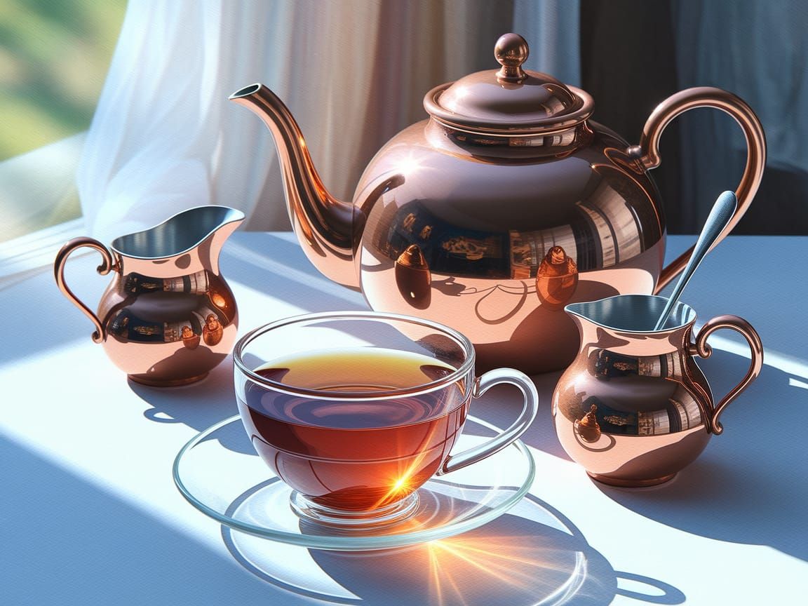 Whimsical Watercolor Tea Set Still Life