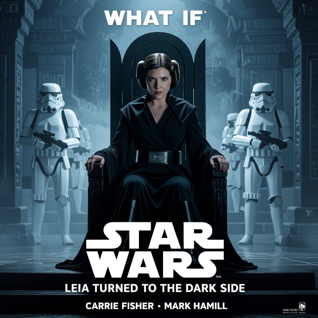 Dark Side Leia Movie Poster in Cinematic Style