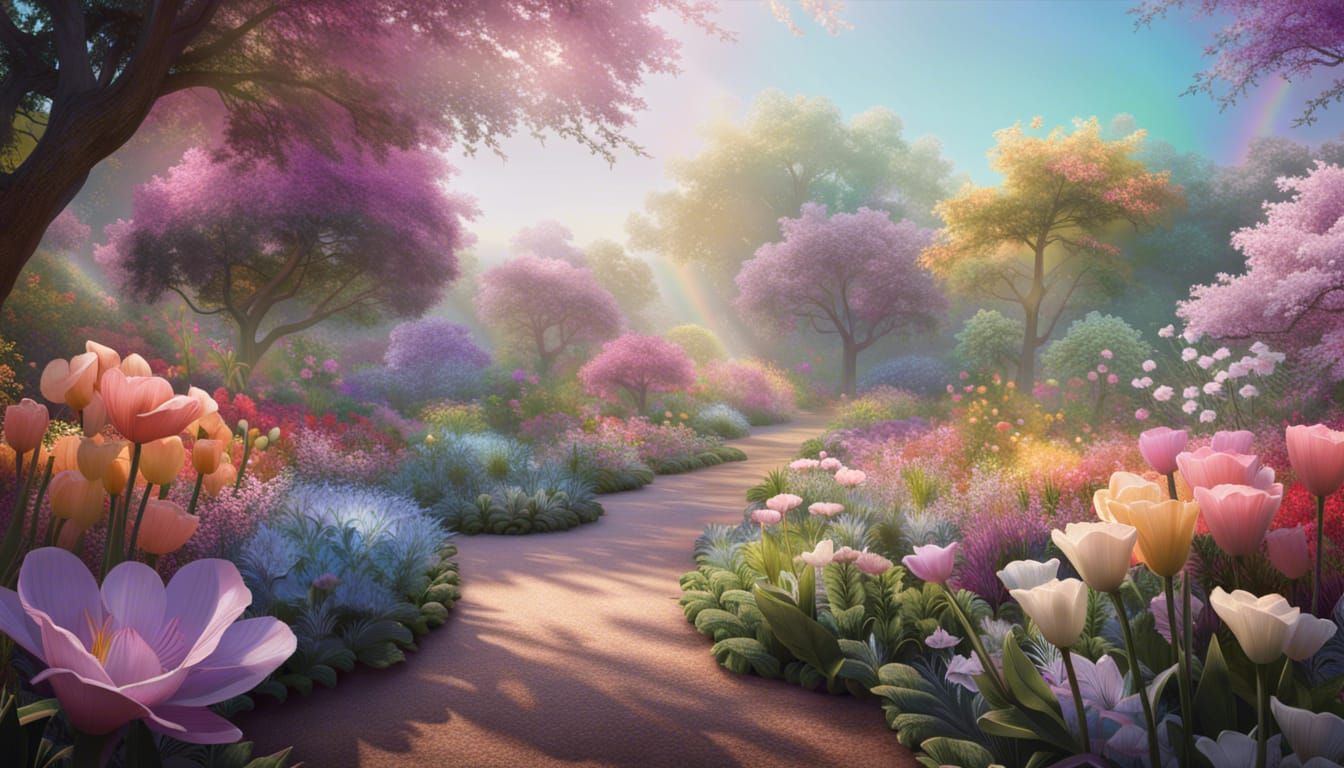 A paradise garden in full bloom