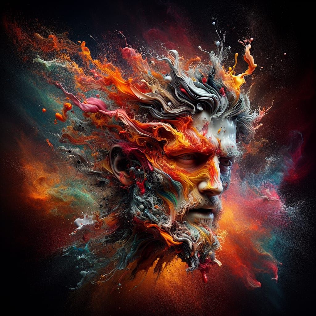 Hyperrealistic Splash Art: Dante's Inferno