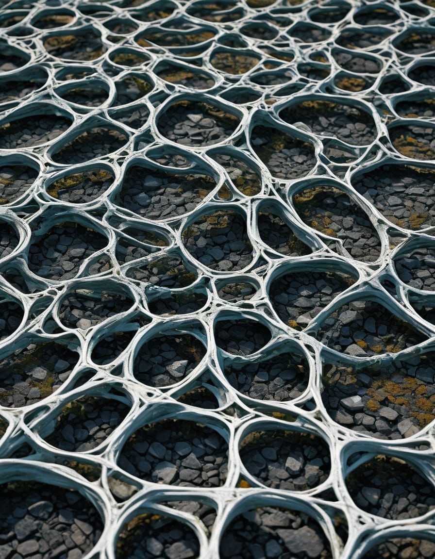 Surreal Ossified Tendon Lattice Landscape