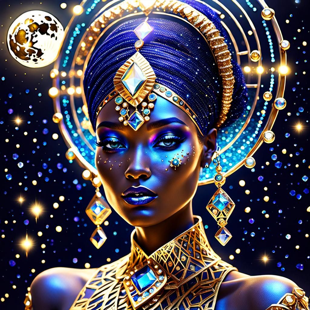 Bejeweled Galactic Queen in Dreamy Oasis