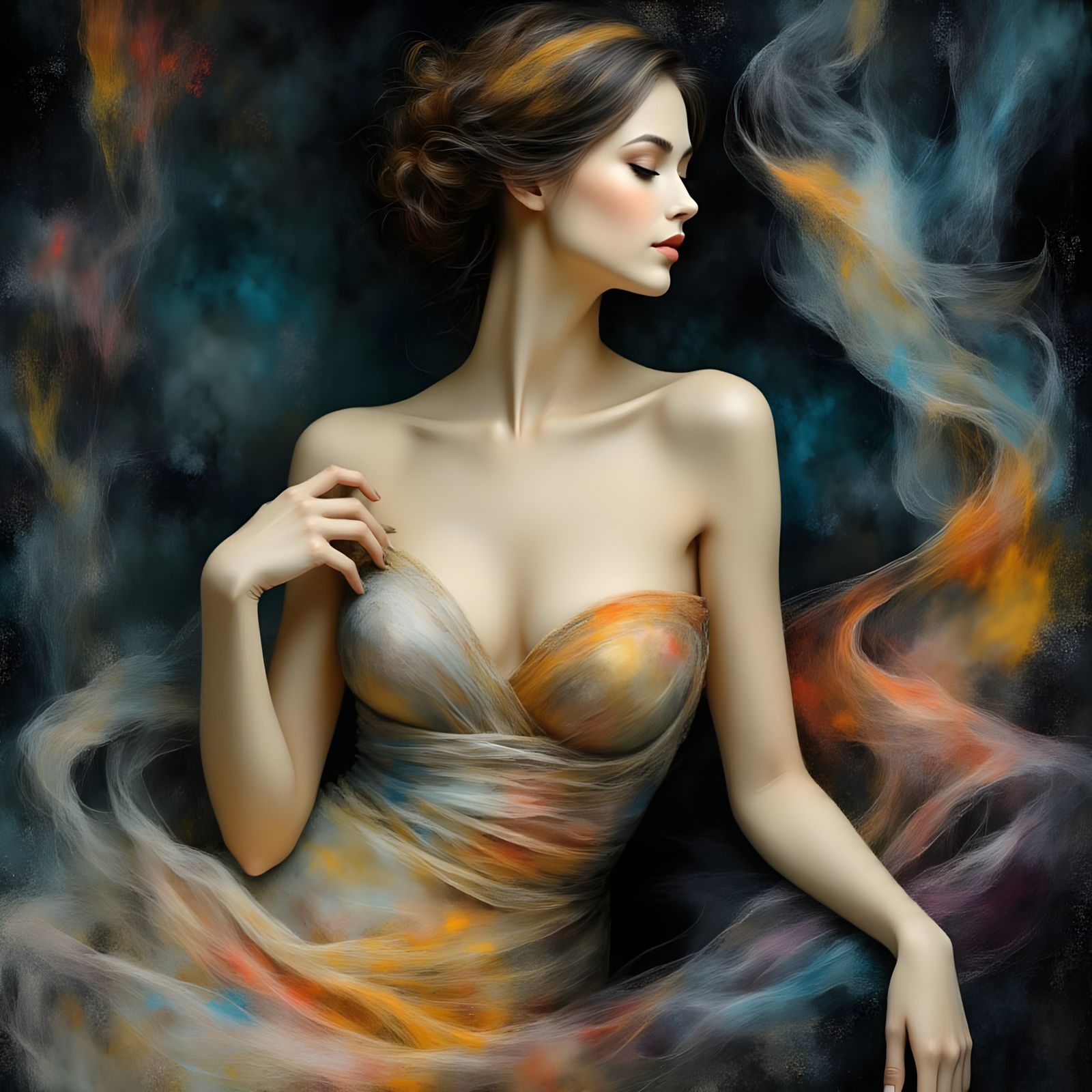 Goddess of Feminine Beauty in Glamorous Fashion Portrait