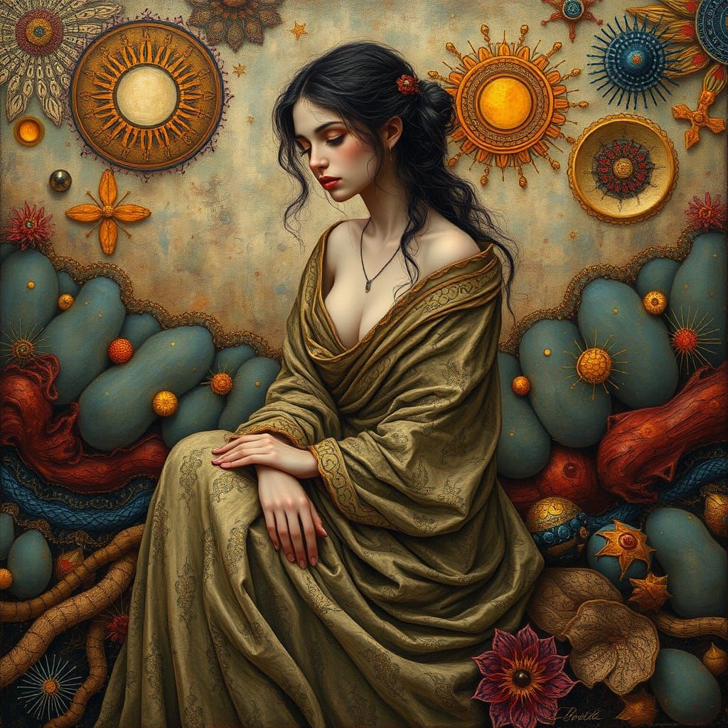 Enchanting Figure in Dreamlike Liminal Landscape