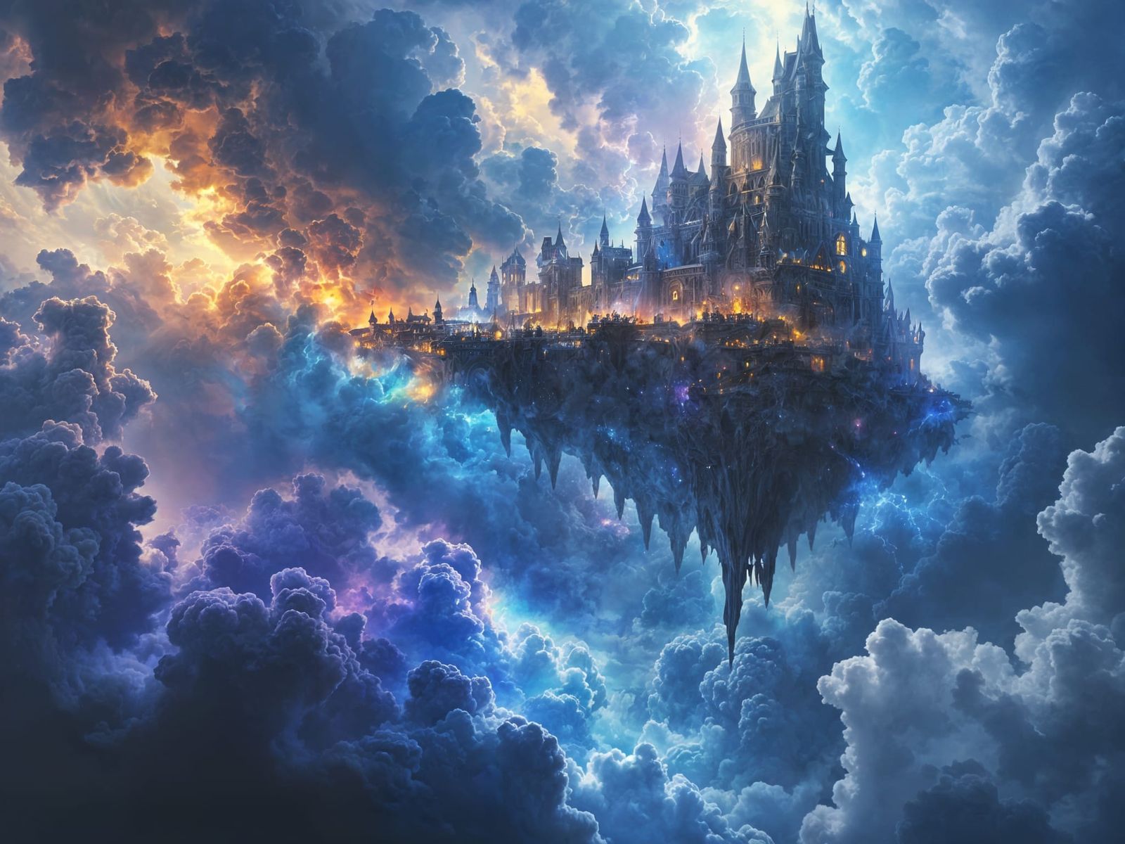 Colossal Floating Magic School in Shifting Puzzle Towers