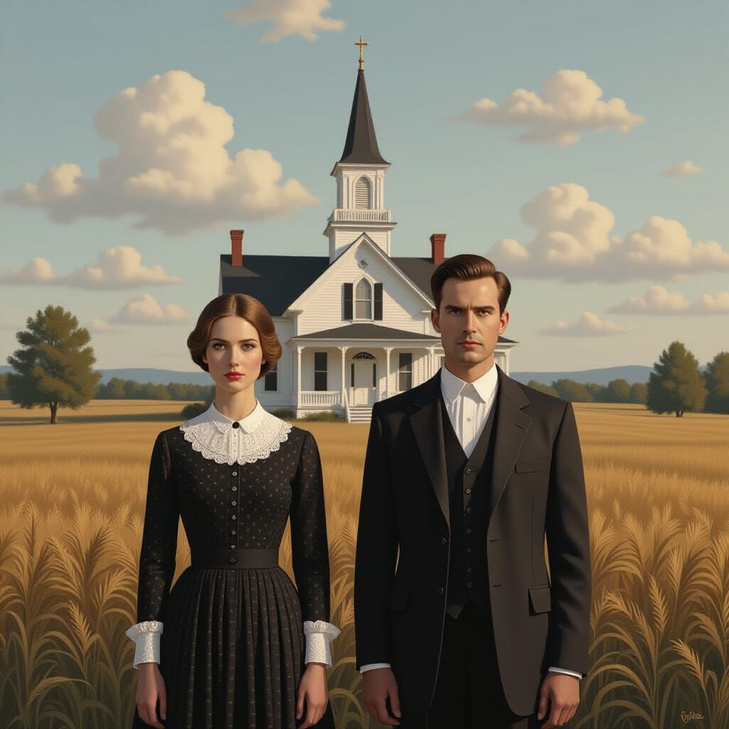 American Gothic Style Matte Painting