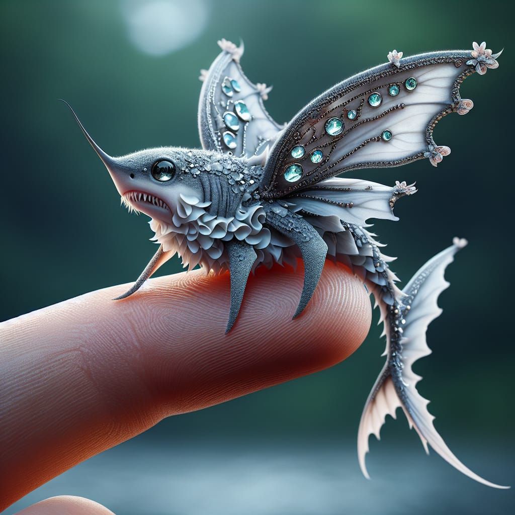 Ultra-Realistic Macro Fairy on Human Fingertip