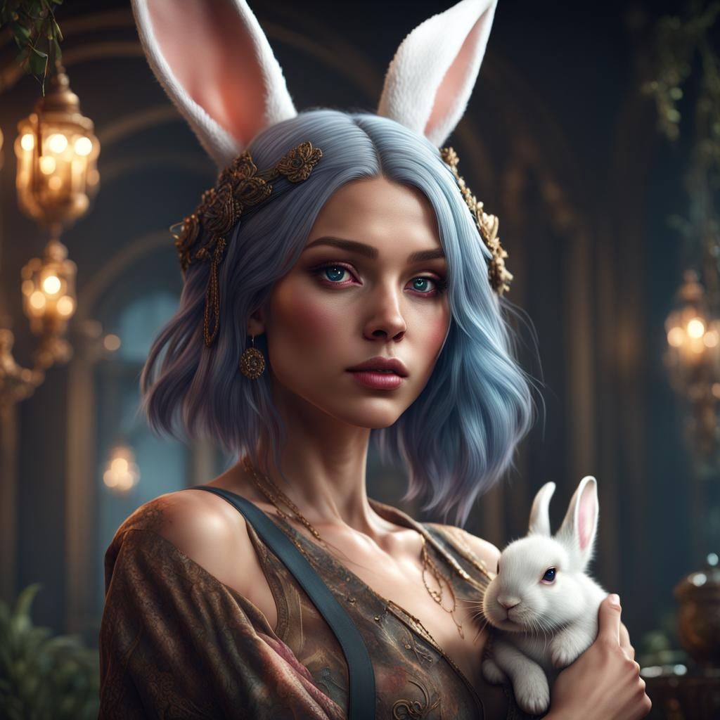 Bunny Girl Fantasy Concept Art in 8K