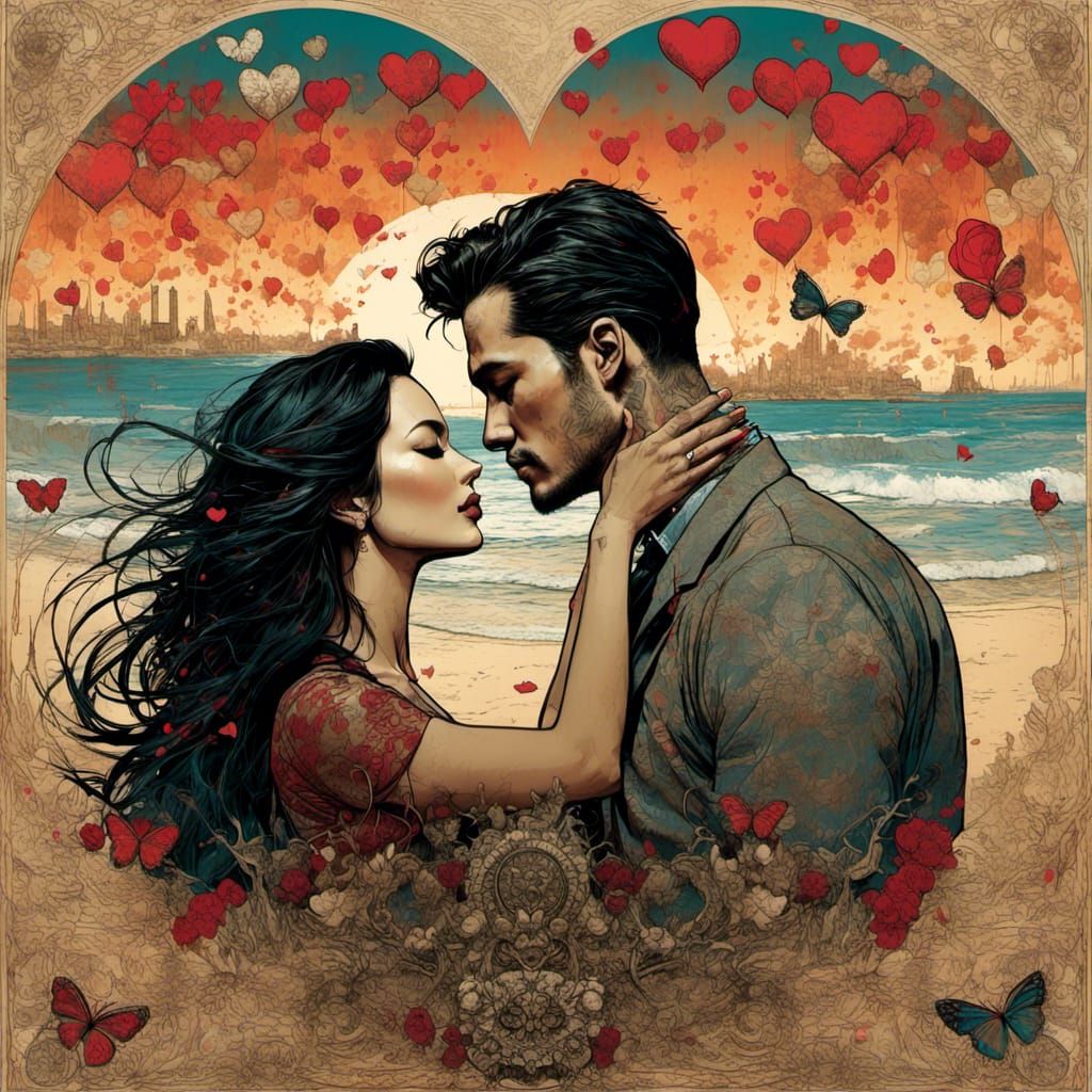 Romantic Mail Art on Cracked Paper