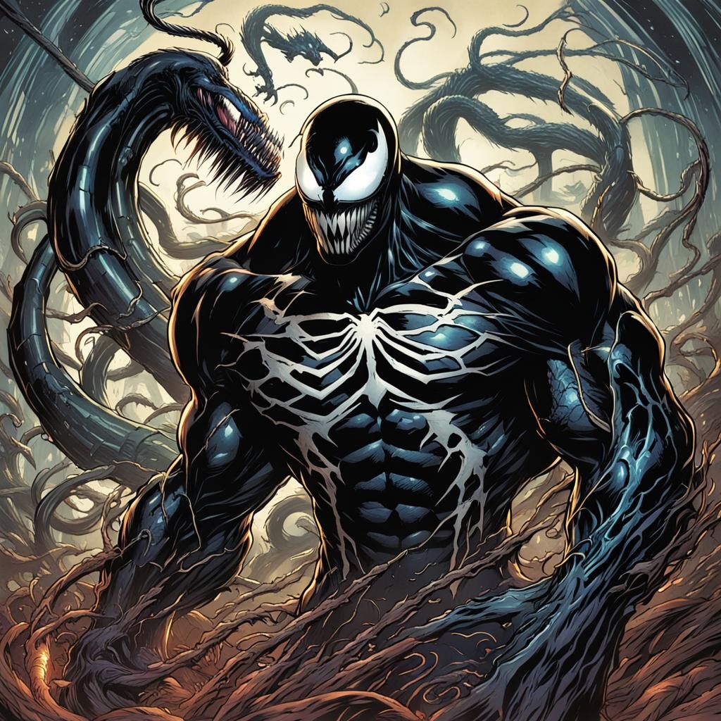 Venom in Comic Book Art Style