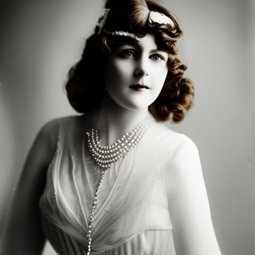 1920s Wedding Dress: Hyperrealistic Silver Nitrate Photo