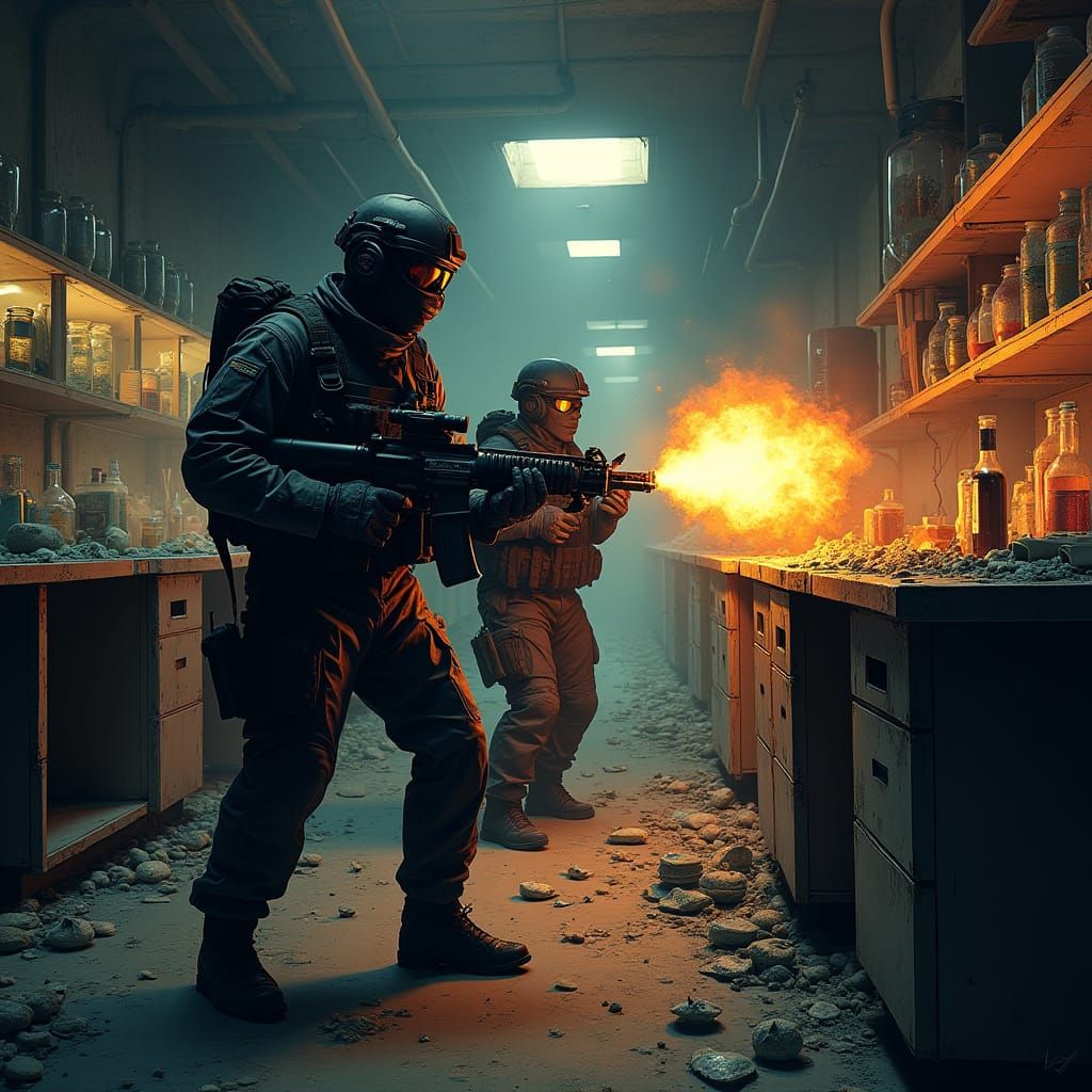 Stealthy Special Ops Team Engages Zombie Horde with Flamethr...